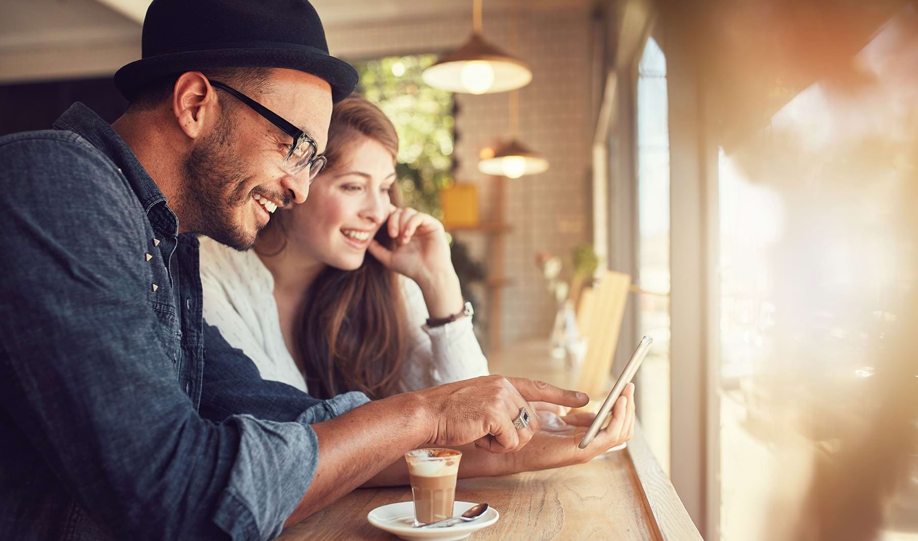 Iron Hill couple looking at tablet
